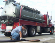 Odenton plumbing contractor clears out a main sewer line